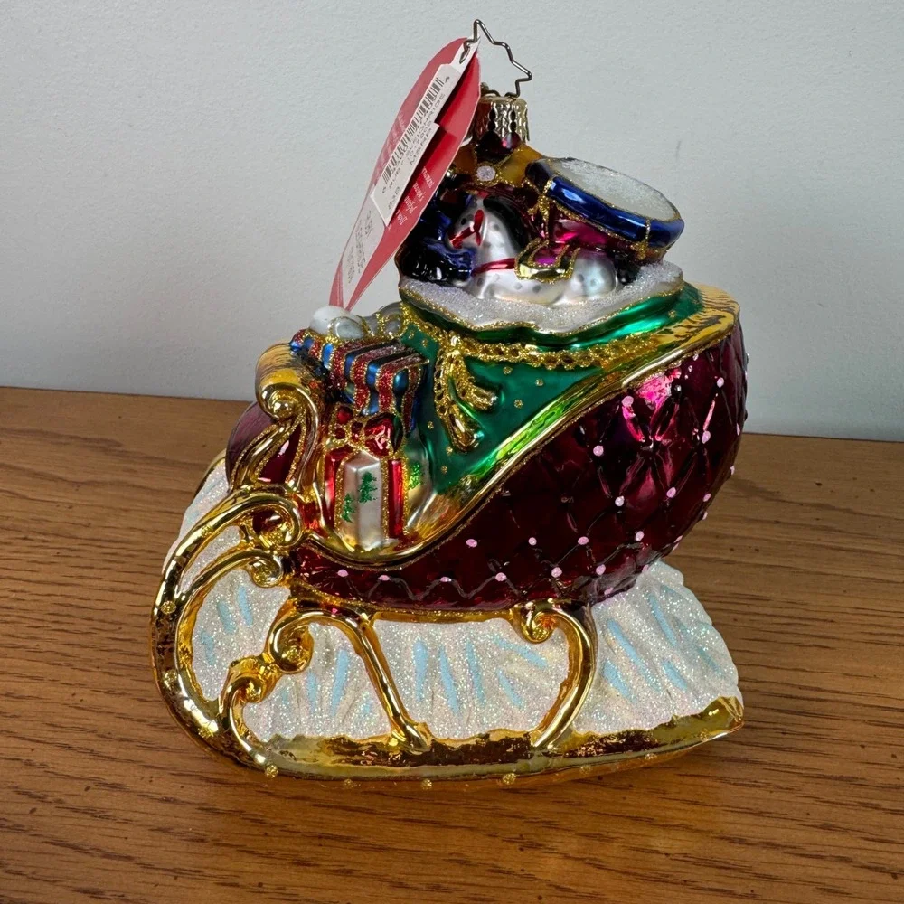 Christopher Radko - Ruby Sleighride #1017909 Red Sleigh Stacked With Presents‎